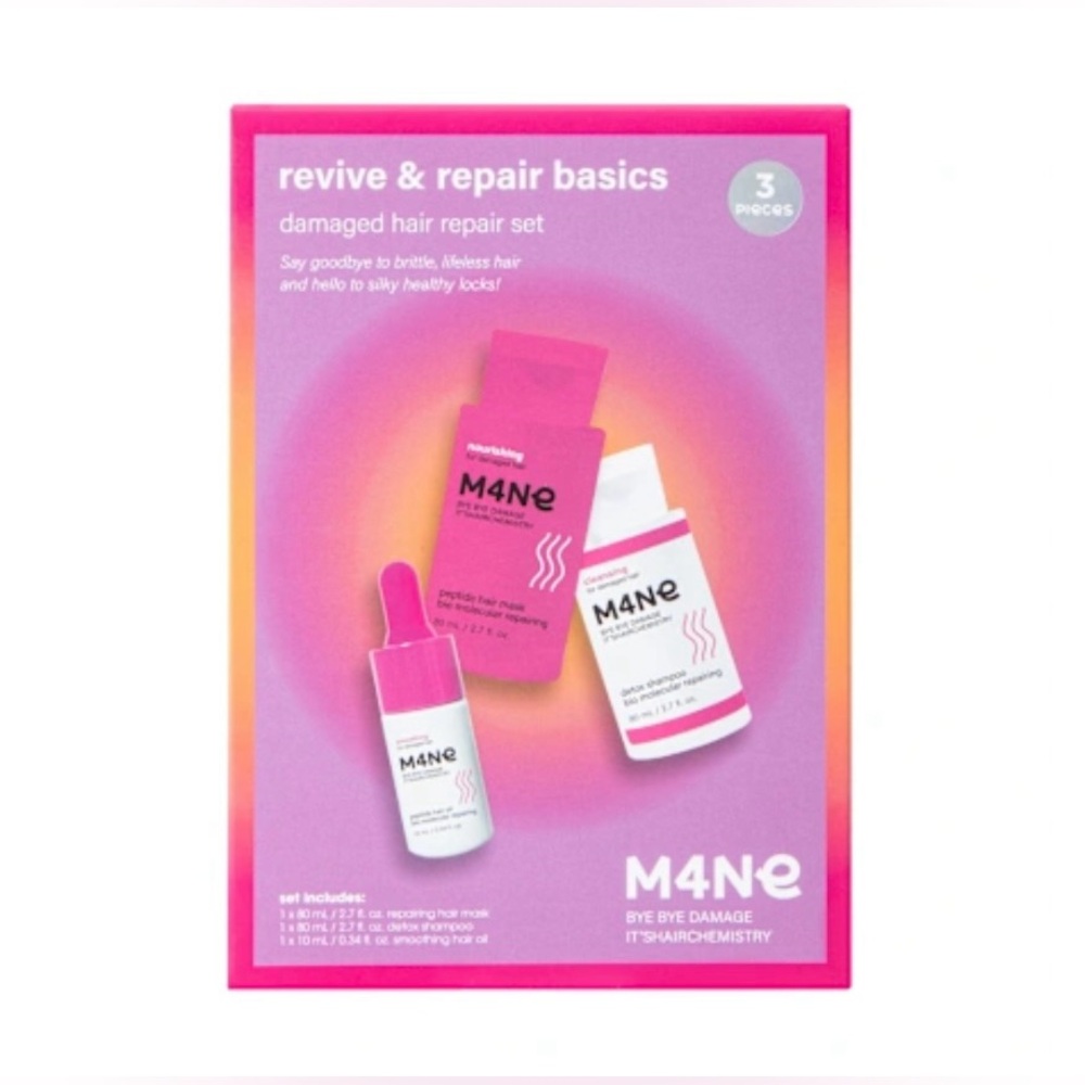 M4NE Hair Revive & Repair Basics Set 3-Pack NIB